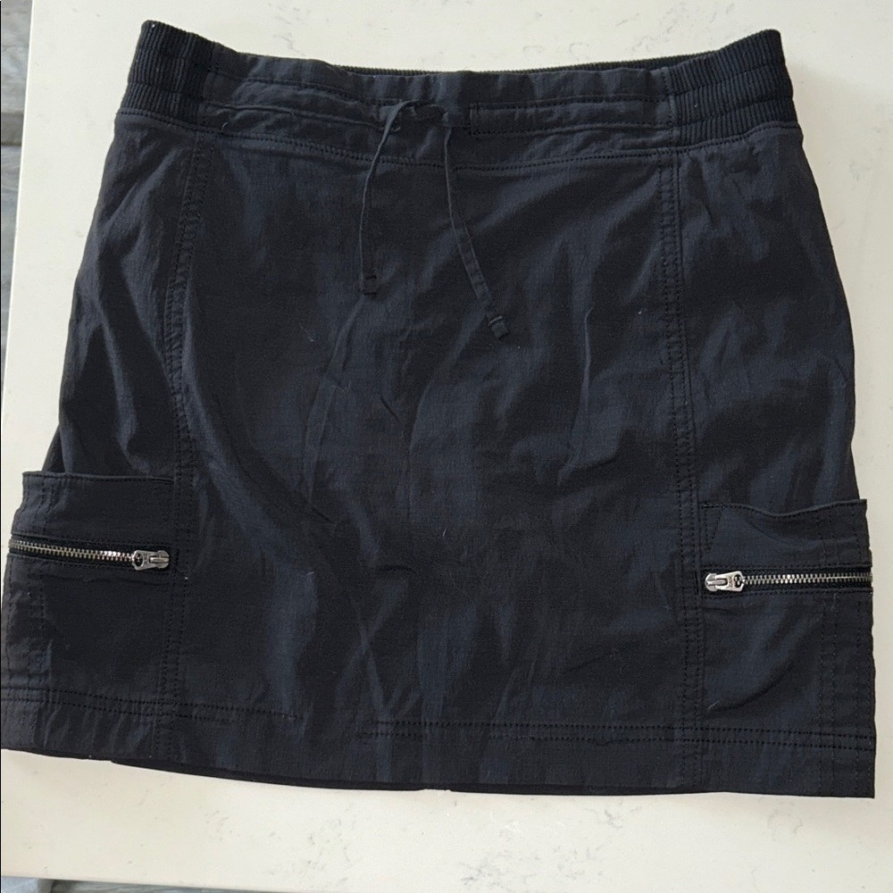 Athleta Charcoal Mini Skirt with Zippered Pockets